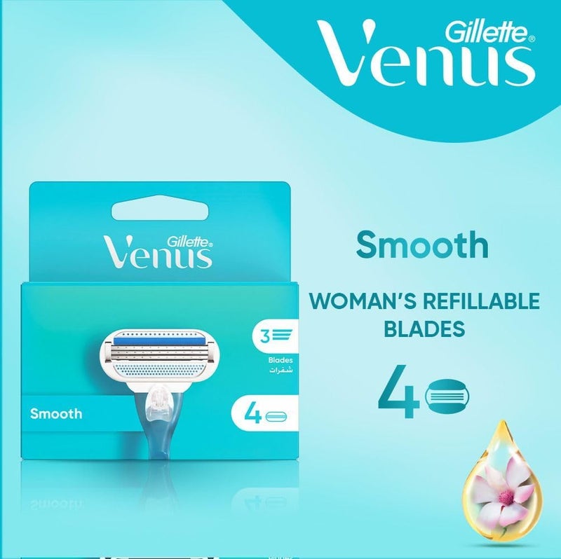 Procter & Gamble Gillette Venus Smooth Women's Razor Blades x4 - Image 2