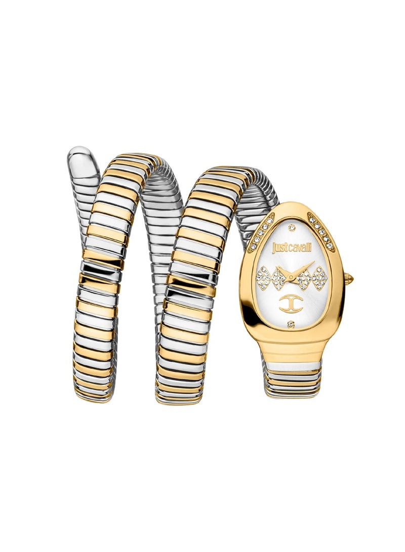 Just Cavalli ساعة معصم نسائية بشكل بيضاوي من الفولاذ المقاوم للصدأ JC1L230M0065 - 22 مم - Image 1