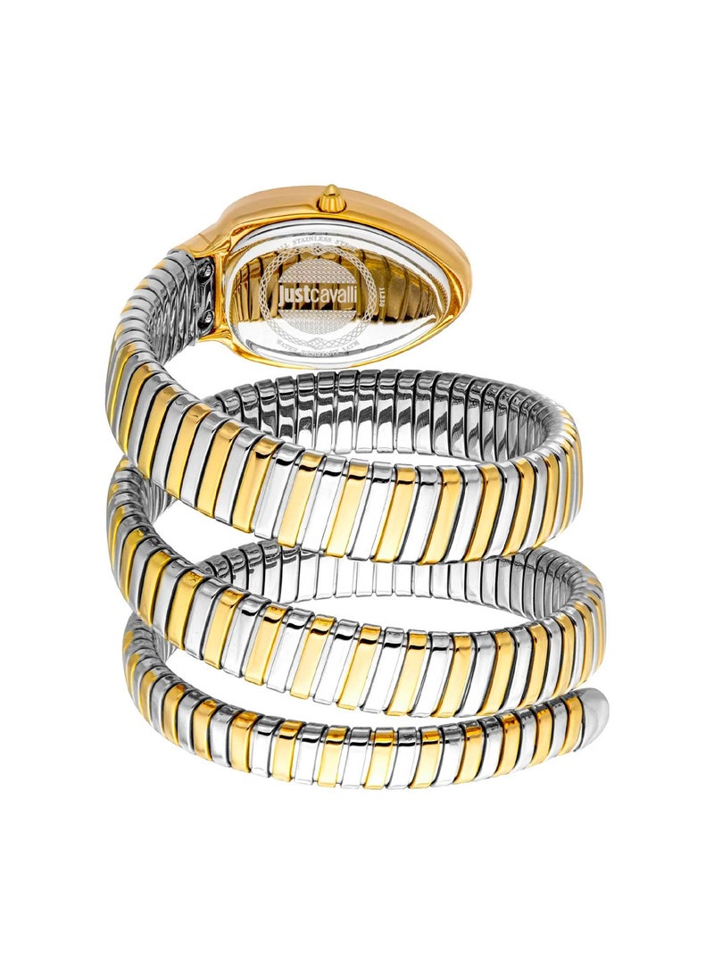 Just Cavalli ساعة معصم نسائية بشكل بيضاوي من الفولاذ المقاوم للصدأ JC1L230M0065 - 22 مم - Image 3