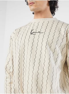 Karl Kani Small Signature Ziczac Pinstripe Sweatshirt  - Image 3