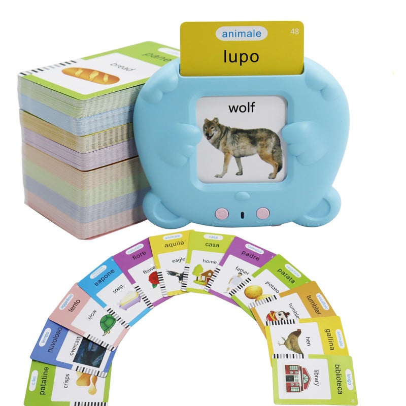 MAYAPHILOS 510 Words Italian and English Talking Flash Cards Pocket Speech for Learn Italian Italian Language Learning Audible Talking Flashcards Toddlers Sensory Preschool Birthday Gifts - Image 3