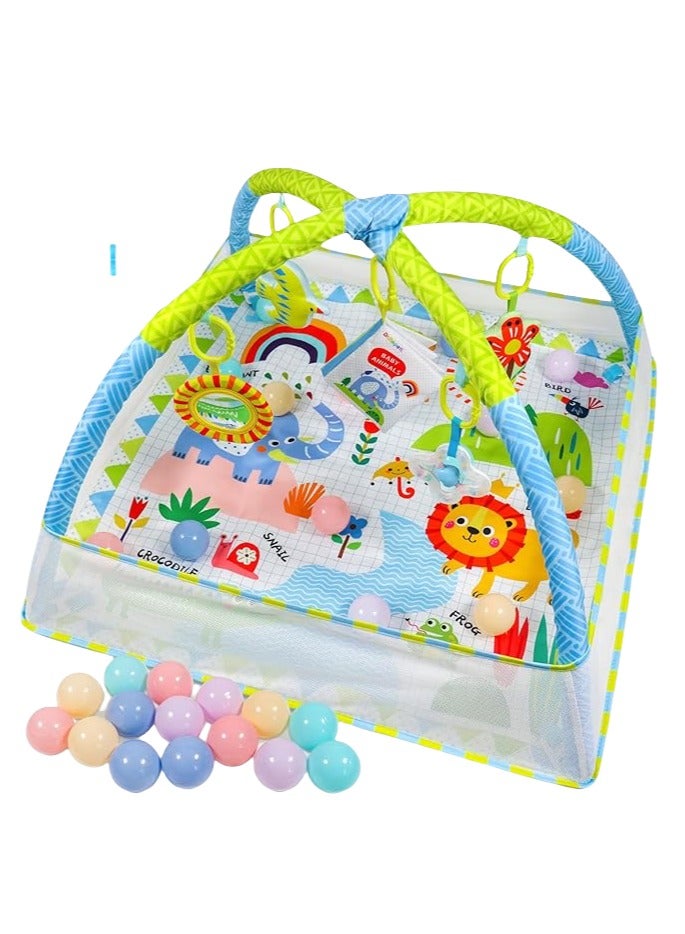 WinRise Baby Play Gym Mat with Ball Pit Activity Gym Center Tummy Time Mat Thickened Mat Sensory Exploration Motor Skill Development for Newborn Infant Baby Toddlers - Image 1