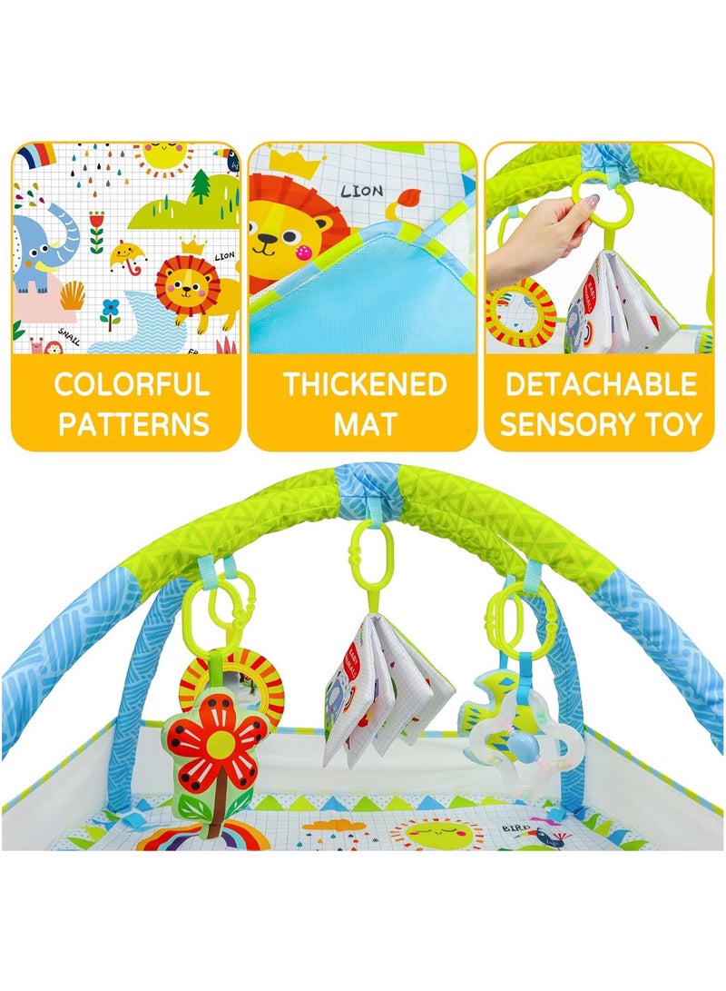 WinRise Baby Play Gym Mat with Ball Pit Activity Gym Center Tummy Time Mat Thickened Mat Sensory Exploration Motor Skill Development for Newborn Infant Baby Toddlers - Image 2