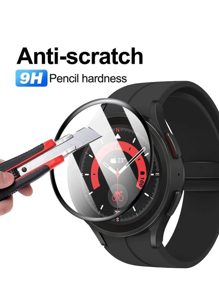 واقي شاشة لساعة سامسونج جالاكسي 5 مقاس 46 ملم مقاوم للخدش، تغطية كاملة ثلاثية الأبعاد خالية من الفقاعات، طبقة حماية شفافة مرنة عالية الدقة للحيوانات الأليفة - Image 2