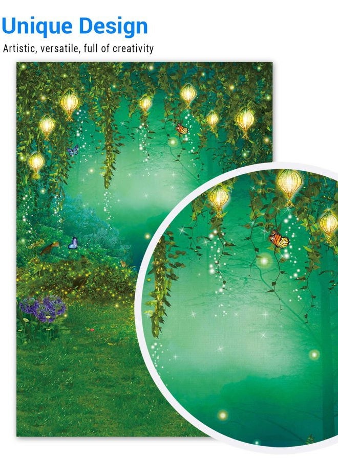 Funnytree 5X7FT Enchanted Forest Backdrop Fairy Tale Wonderland Butterfly Woodland Background Wedding Baby Shower Birthday Party Supplies Banner Cake Smash Decor Studio Portrait Prop Photobooth Favors - Image 3