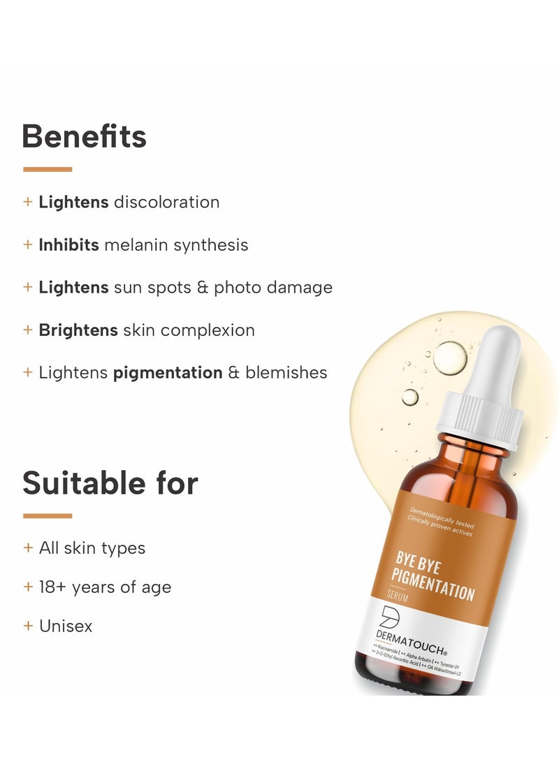 DERMATOUCH DERMATOUCH Bye Bye Pigmentation Serum | For Pigmentation, Dark Spots, Blemishes | For all skin types | For Both Men & Women | 30ml  - Image 2