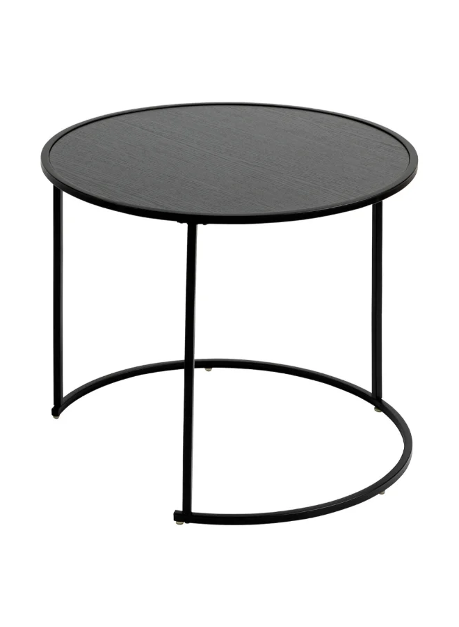 Atmosphera 3-Piece Noan Elegant Design Round Nesting Table Black 55.6 x 6.2 x 55.6 cm 205800