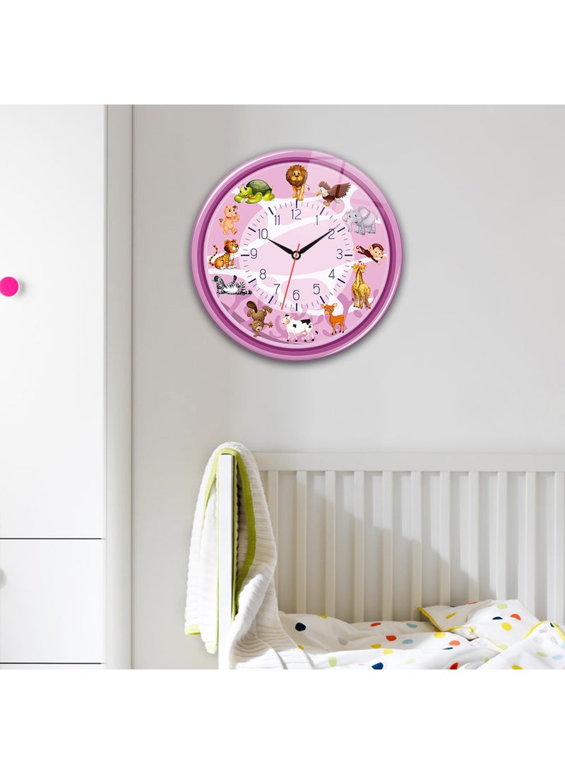 Glass Clock | Children's Room - Pink | DIAMETER40CM - pzsku/ZB29940DF483AA25201DFZ/45/_/1730759151/09c21e07-91fd-475e-9d32-9a4a97f3fb04