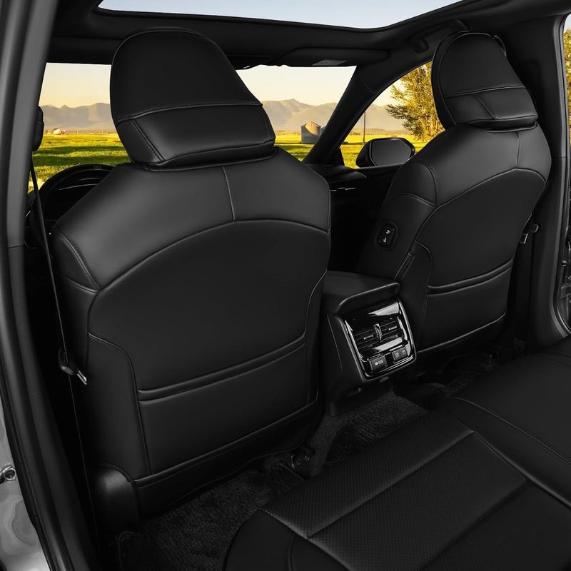 HKZ Custom Fit Leather Seat Covers for Toyota Camry 2018-2024 - Black Full Set - Image 5