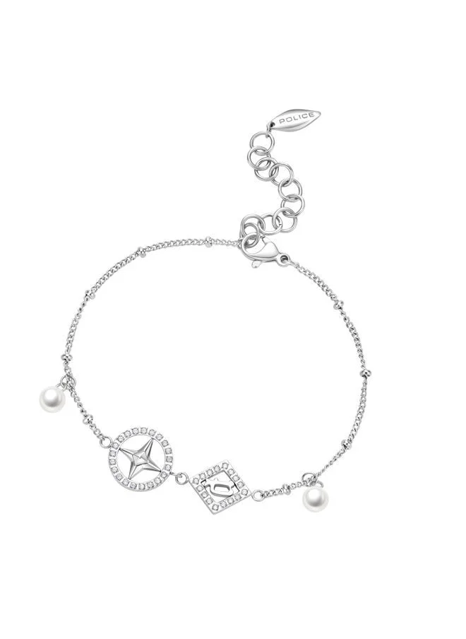 بوليس POLICE - Sheeny Bracelet for Women Stainless Steel with Pearls - PEJLB0002107