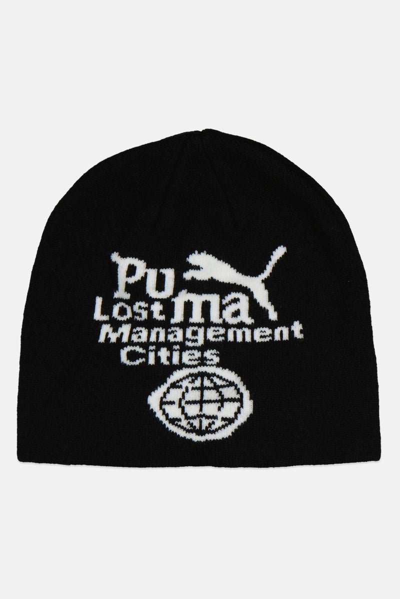 Puma x LMC Men Brand Logo Cuffless Beanie, Black - Image 1