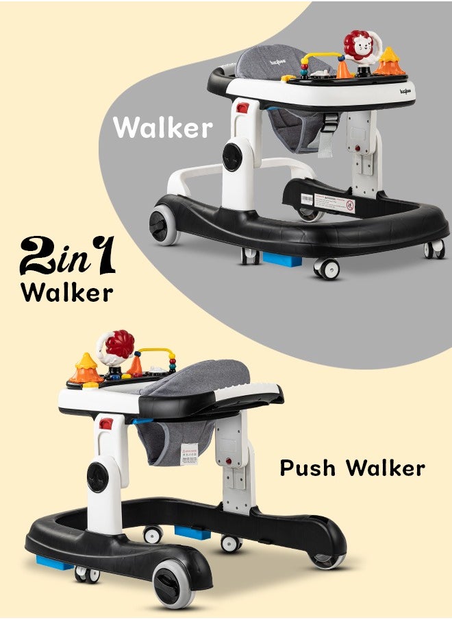 BAYBEE Astro 2 In 1 Baby Round Walker With 3 Adjustable Height, Musical Toy Bar, Speed Adjustable Wheels Walker, 6 To 24, Months, Boys/Girls, Black  - Image 3