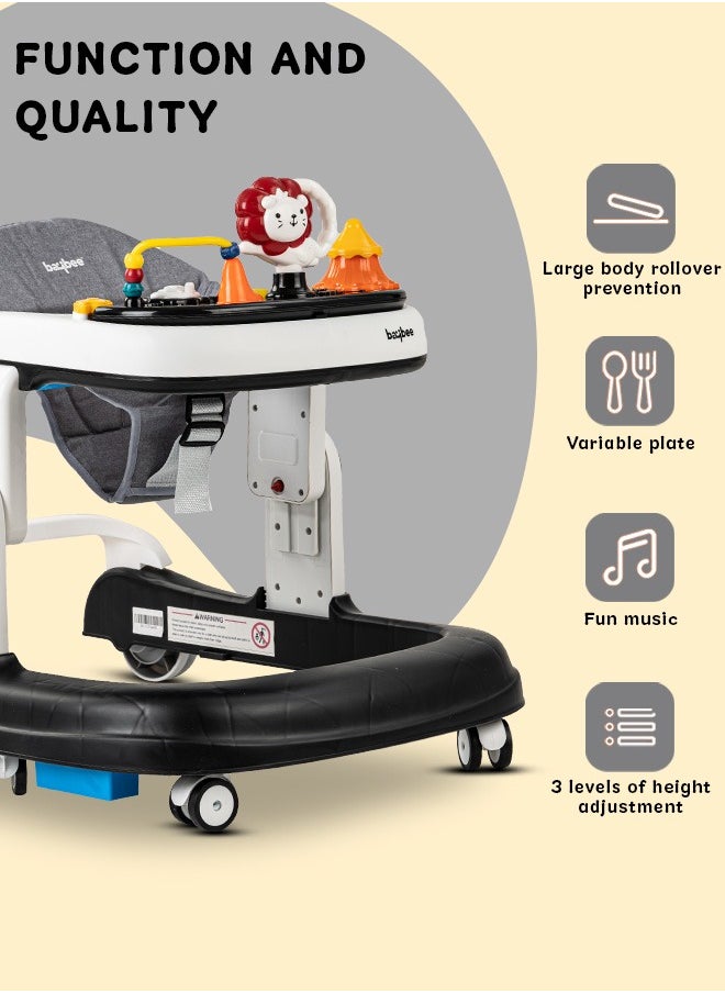 BAYBEE Astro 2 In 1 Baby Round Walker With 3 Adjustable Height, Musical Toy Bar, Speed Adjustable Wheels Walker, 6 To 24, Months, Boys/Girls, Black  - Image 4
