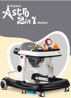 BAYBEE Astro 2 In 1 Baby Round Walker With 3 Adjustable Height, Musical Toy Bar, Speed Adjustable Wheels Walker, 6 To 24, Months, Boys/Girls, Black  - Image 2