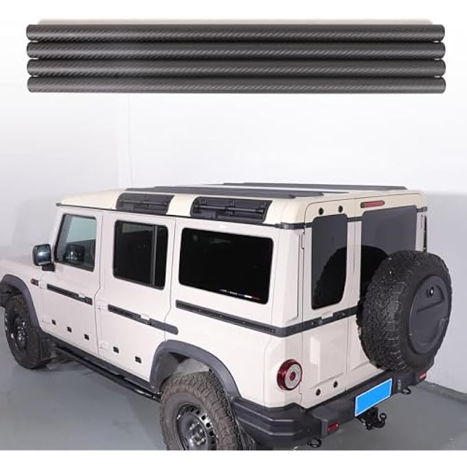 rayihni Car Roof Rack Compatible with INEOS Grenadier 2020-2024, Upgraded Real Carbon Fiber Car Roof Side Luggage Mounting Tube, Sturdy, Rust-Resistant Exterior Accessories (Matte Black) - Image 1