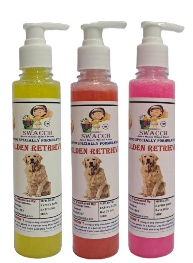 SWACCH Premium Shampoo for Golden Retriever (200ML)(Combo Pack of 3) Lemon, Jasmine & Rose - Image 2