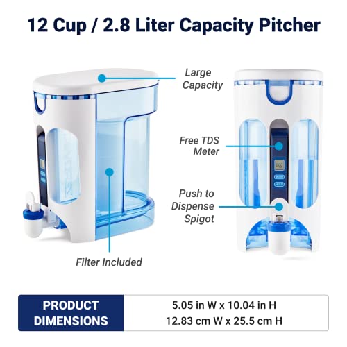 ZeroWater 12-Cup Ready-Read 5-Stage Water Filter Pitcher – 0 TDS for Improved Tap Water Taste - IAPMO Certified to Reduce Lead, Chromium, and PFOA/PFOS - Image 4