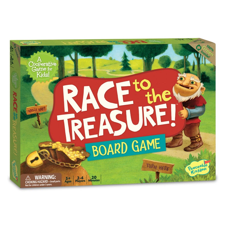 Peaceable Kingdom Race to the Treasure! Cooperative Path Building Game for 2 to 4 Kids Ages 5+ - Image 1