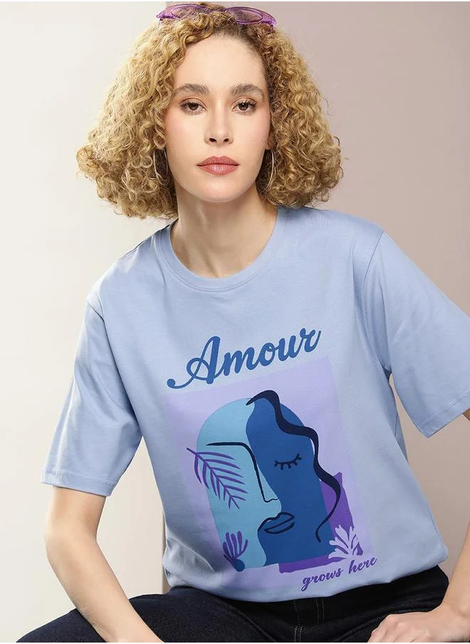 ديلينجر Oversized Amour Graphic Print T-Shirt