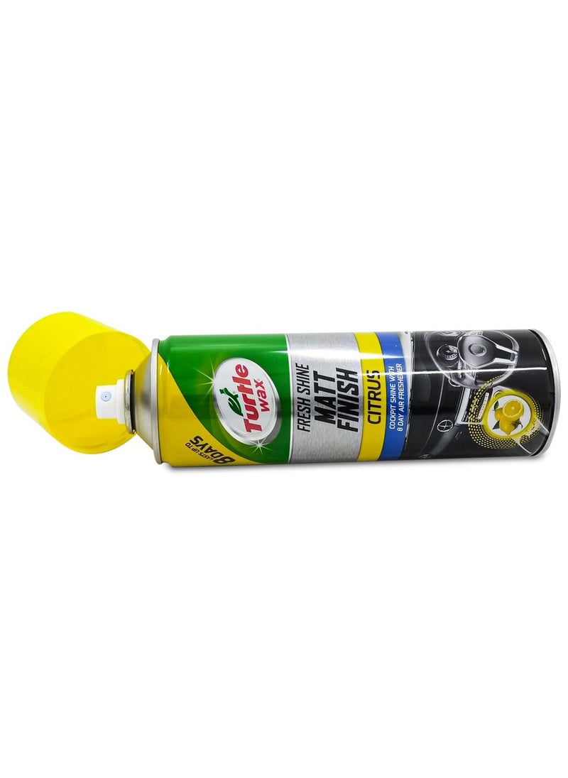 TurtleWax Turtle Wax Fresh Shine Matt Finish Car Cockpit Shine & Air Freshener Citrus Scent - 500ml  - Image 3