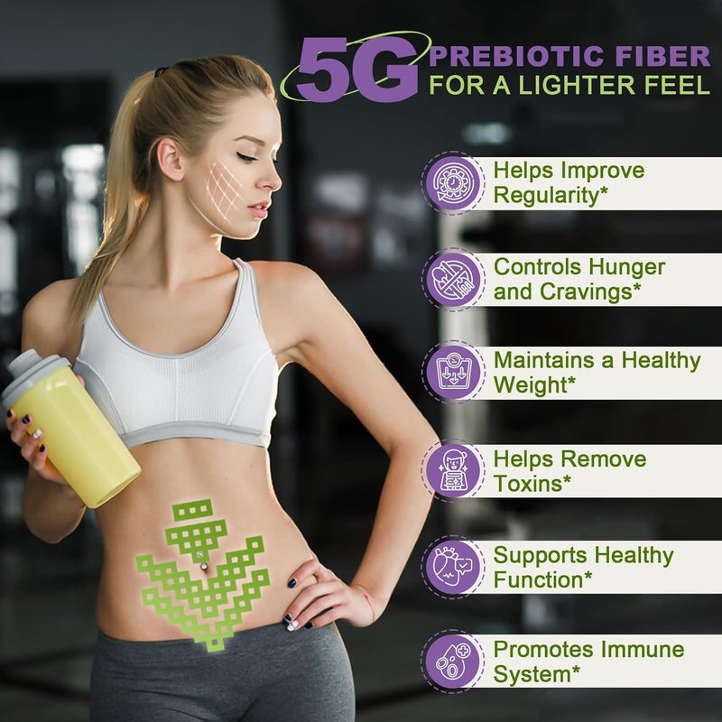 NATURE TARGET Daily Fiber Supplement  Soluble Prebiotic Fiber Powder for Gut Health Whole Food High Fiber for Digestive Health  Regularity Unflavored Gluten  Sugar Free Keto  70 Servings - Image 4