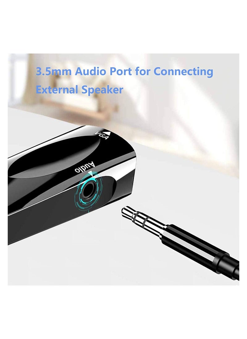 KASTWAVE - HDMI to VGA Adapter, Computer Monitor with 3.5mm Audio Jack, for Computer, Desktop, Laptop, PC, Monitor, Projector, HDTV, Chromebook (Male HDMI Input, Female VGA Output) - Image 1