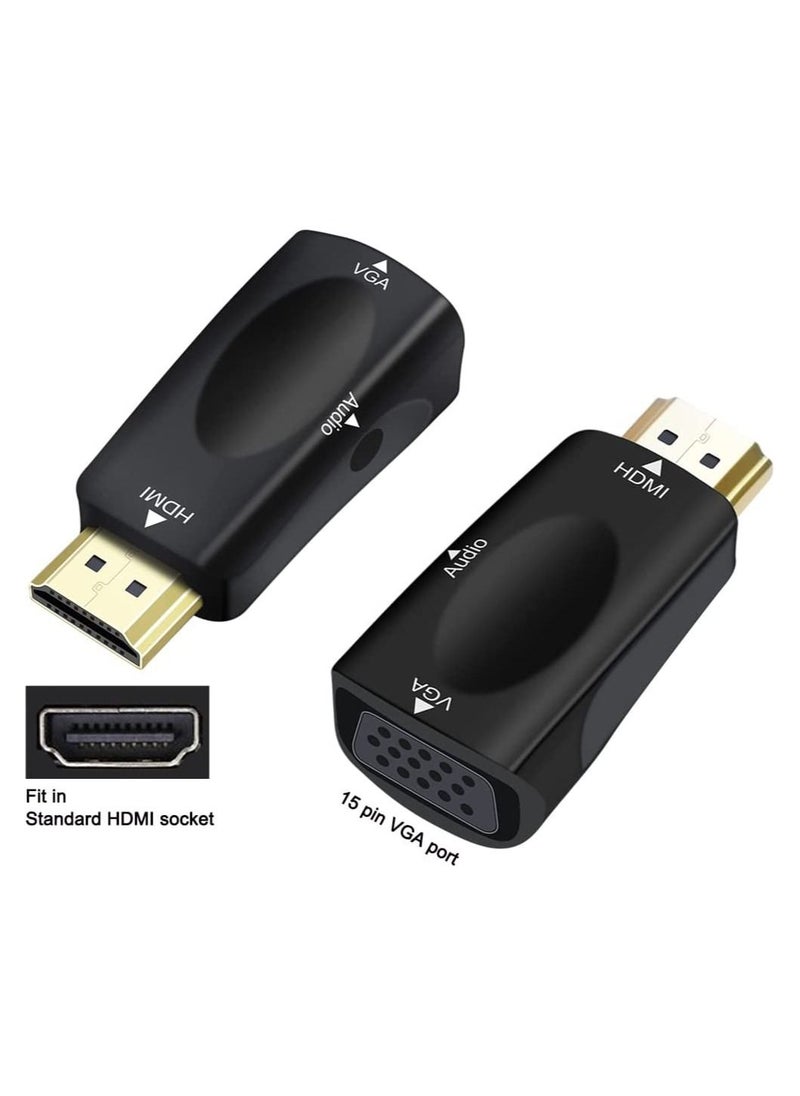 KASTWAVE - HDMI to VGA Adapter, Computer Monitor with 3.5mm Audio Jack, for Computer, Desktop, Laptop, PC, Monitor, Projector, HDTV, Chromebook (Male HDMI Input, Female VGA Output) - Image 1