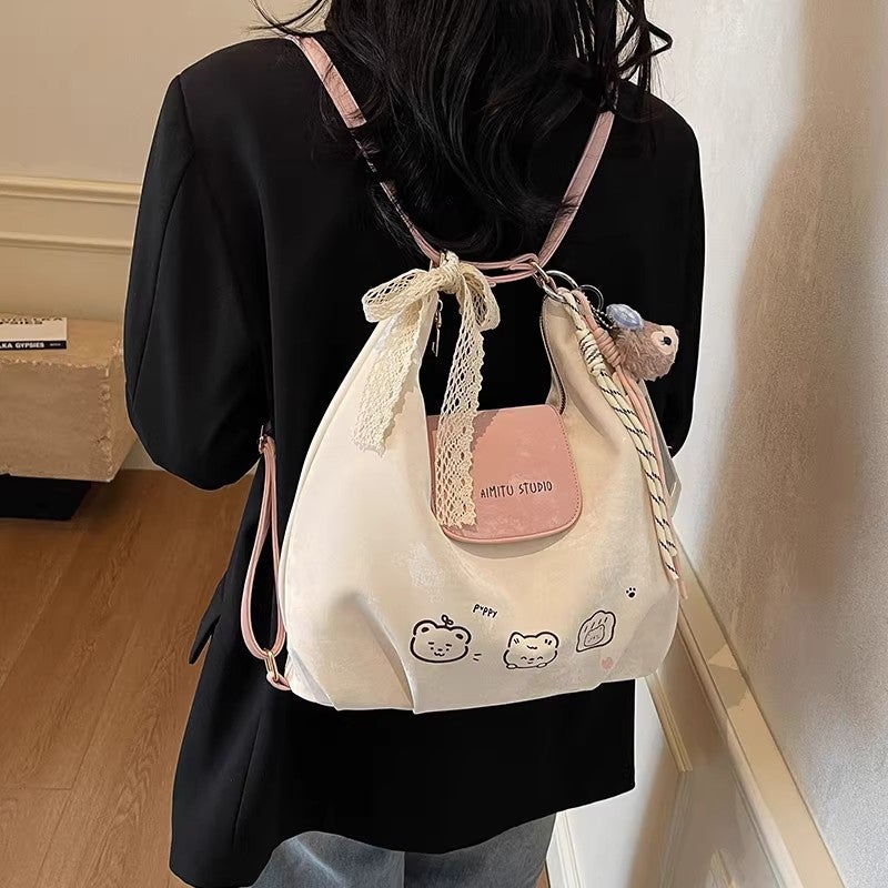Korean Style Faux Leather Shopper Tote Bag - Image 4