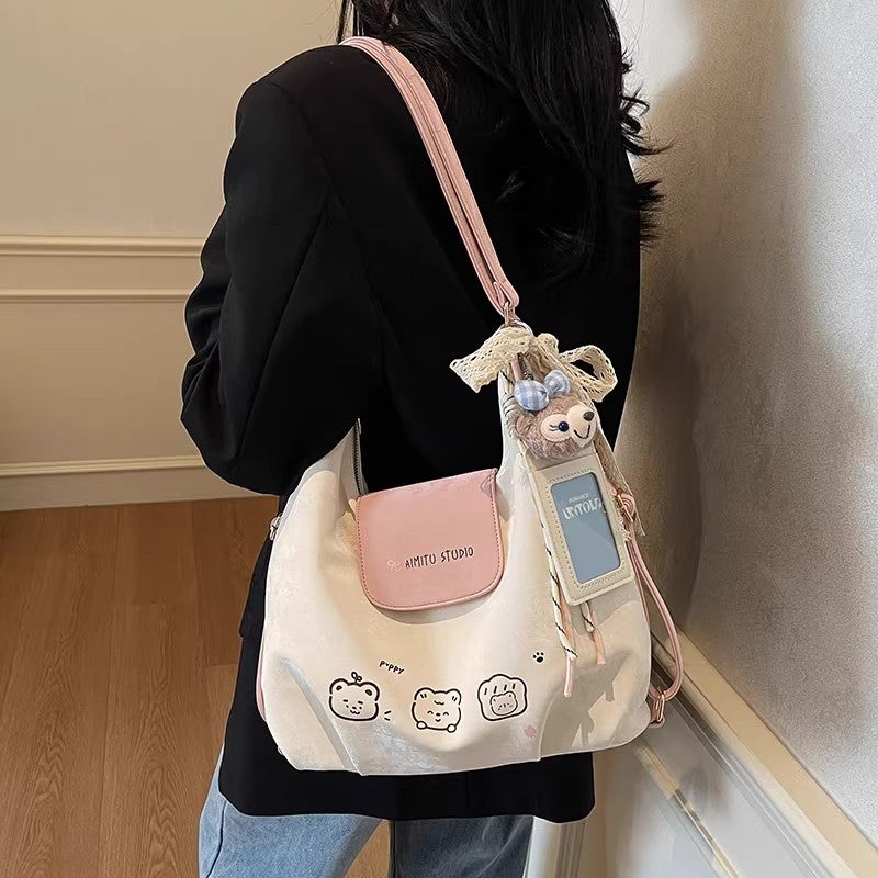 Korean Style Faux Leather Shopper Tote Bag - Image 3