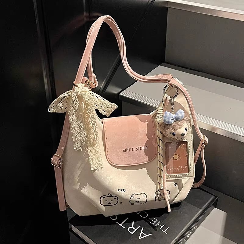 Korean Style Faux Leather Shopper Tote Bag - Image 1