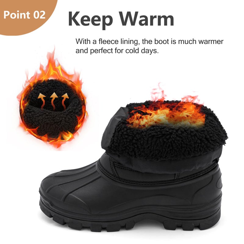 TRAILBLITZ Men's Winter Snow Boots Waterproof Warm Outdoor Lightweight Non Slip Cold Weather Shoes (10.5 Men, Black) - Image 3