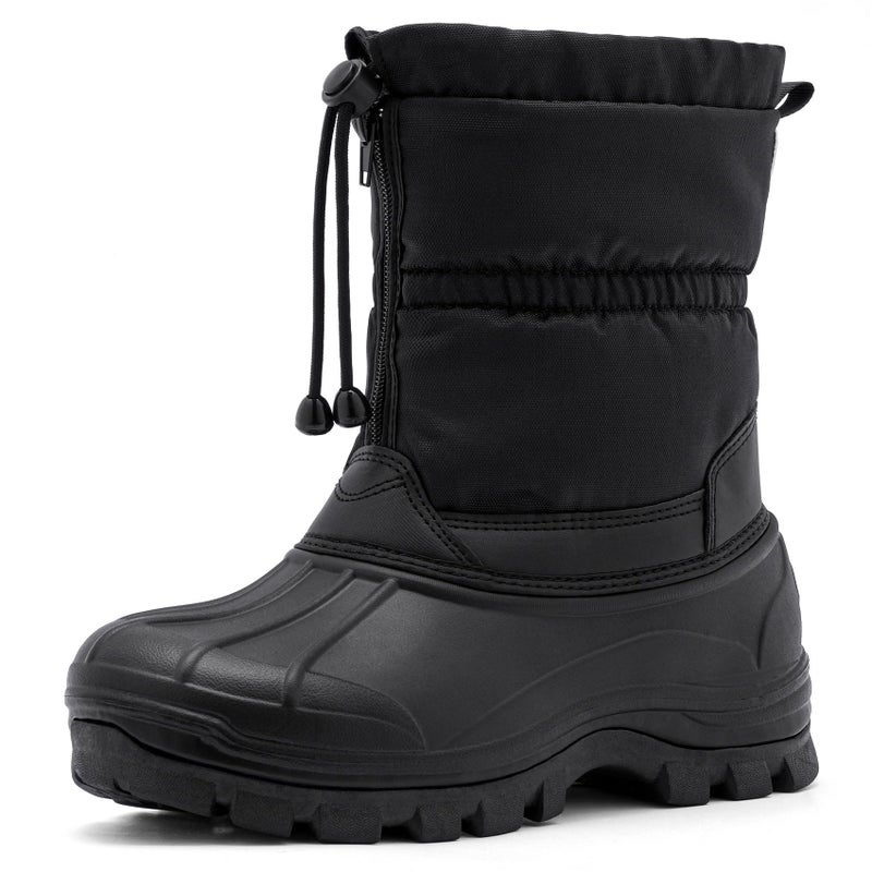 TRAILBLITZ Men's Winter Snow Boots Waterproof Warm Outdoor Lightweight Non Slip Cold Weather Shoes (10.5 Men, Black) - Image 1