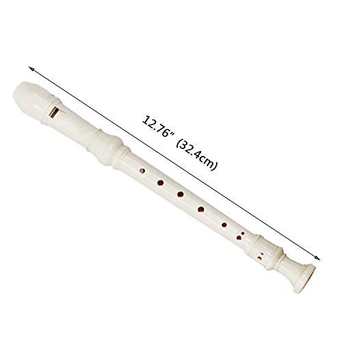 LGEGE ABS Descant Soprano Recorder Instrument for Kids Adults Beginners，Joint Grease, Fingering Chart And Cleaning Kit，German Style (Ivory White) - Image 3