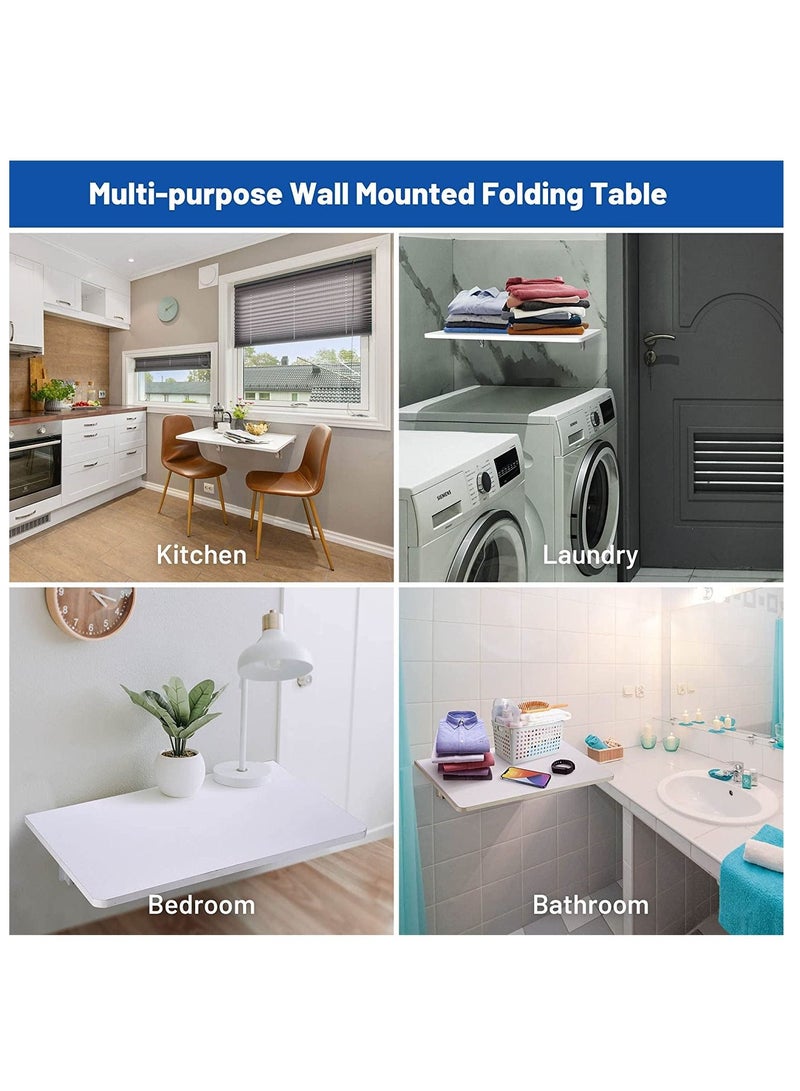 CATANES Folding Wall Desk Wall Mounted Desk Floating Desk Table Computer Laptop Study Desk for Home Office Small Spaces 30*60 cm - Image 4