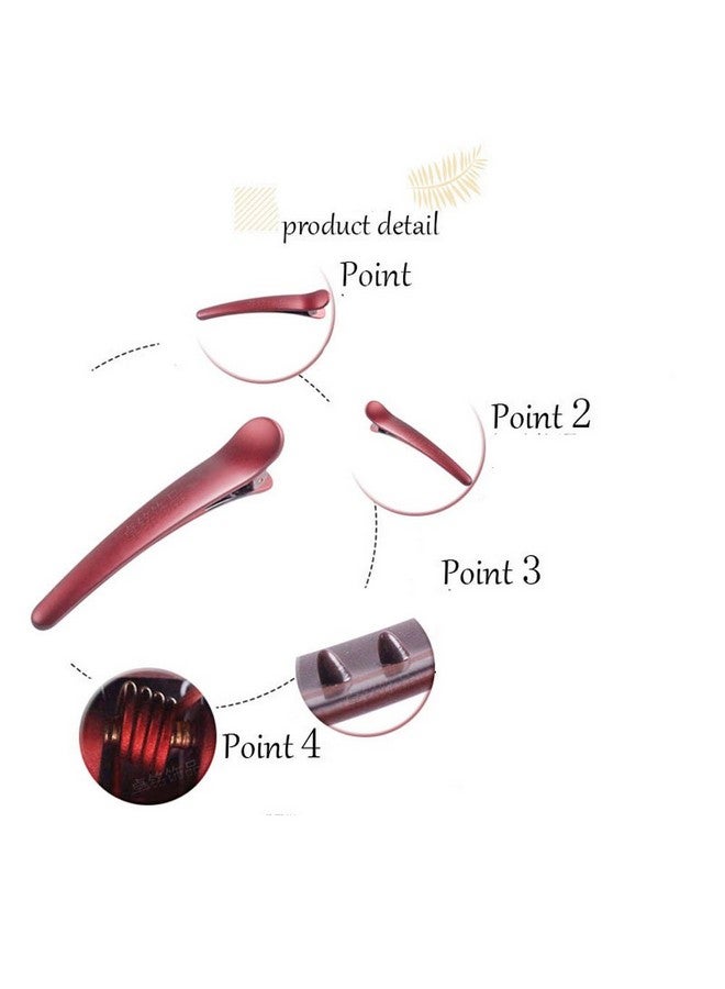 Suoirblss 12Pcs Professional Hairdressing Salon Hair Barrettes Duck Bill Teeth Hair Clips Non Slip Band Clips Multicolor Scrub Plastic Metal Alligator Bows Hair Clips (12Cm) - Image 4