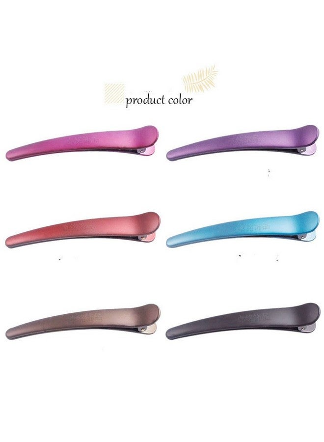 Suoirblss 12Pcs Professional Hairdressing Salon Hair Barrettes Duck Bill Teeth Hair Clips Non Slip Band Clips Multicolor Scrub Plastic Metal Alligator Bows Hair Clips (12Cm) - Image 3