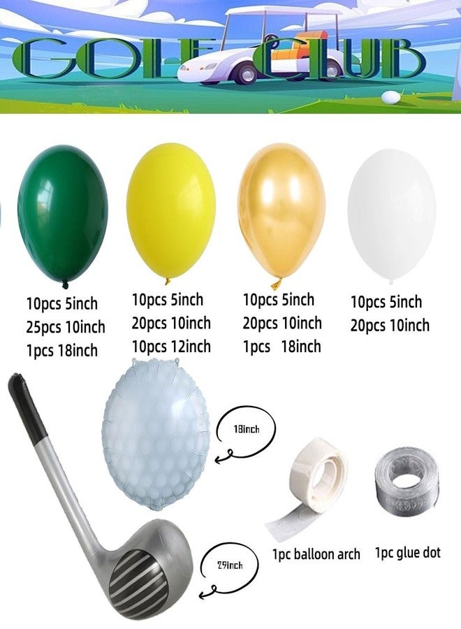 DUBEDAT Hole in One Balloon Arch Green Yellow White Gold Balloon Garland for Golf First Birthday,Golf-Themed Retirement Party Decoration - Image 2