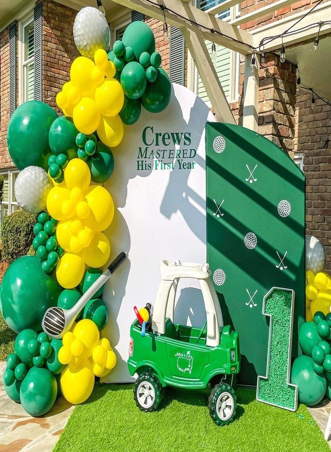DUBEDAT Hole in One Balloon Arch Green Yellow White Gold Balloon Garland for Golf First Birthday,Golf-Themed Retirement Party Decoration - Image 3
