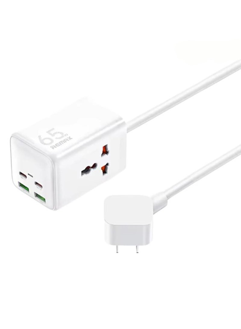 ريماكس مشترك كهرباء غان ، 1.5 متر - 65 واط (USB -Type C) ، يدعم الكمبيوتر المحمول/التابلت/الموبايل/الهواتف في نفس الوقت - Image 1
