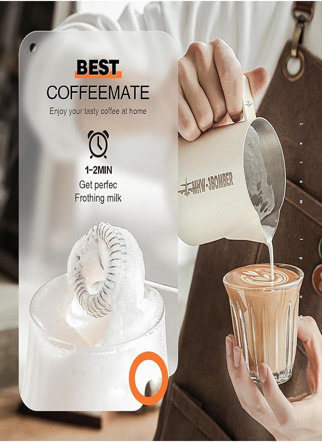 Electric Handheld Milk Frother with 3 Speeds, Rechargeable Mini Coffee Frother and Egg Whisk with USB Charging - Black