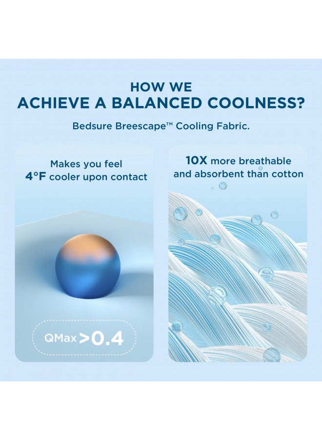 Bedsure Bedsure Breescape Cooling Comforter California King, Double-Sided Cool Tech Comforter, Soft Cooling Comforter for Hot Sleepers, Q-Max>0.4, Breathable & Lightweight Comforter Cal King (White, 102"x96")  - Image 2