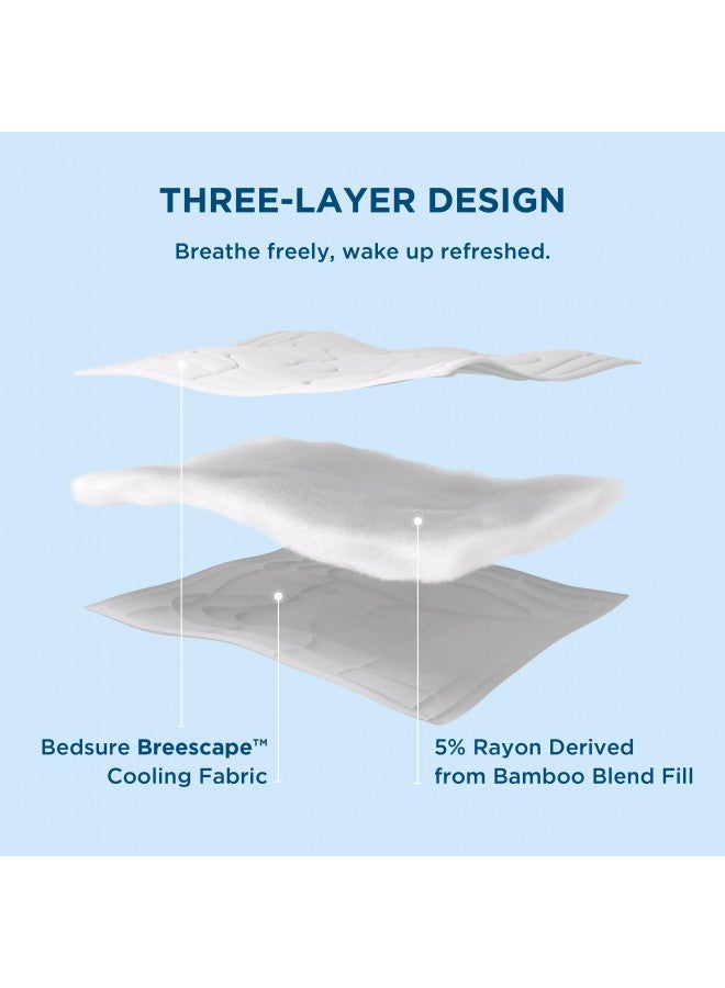 Bedsure Bedsure Breescape Cooling Comforter California King, Double-Sided Cool Tech Comforter, Soft Cooling Comforter for Hot Sleepers, Q-Max>0.4, Breathable & Lightweight Comforter Cal King (White, 102"x96")  - Image 3