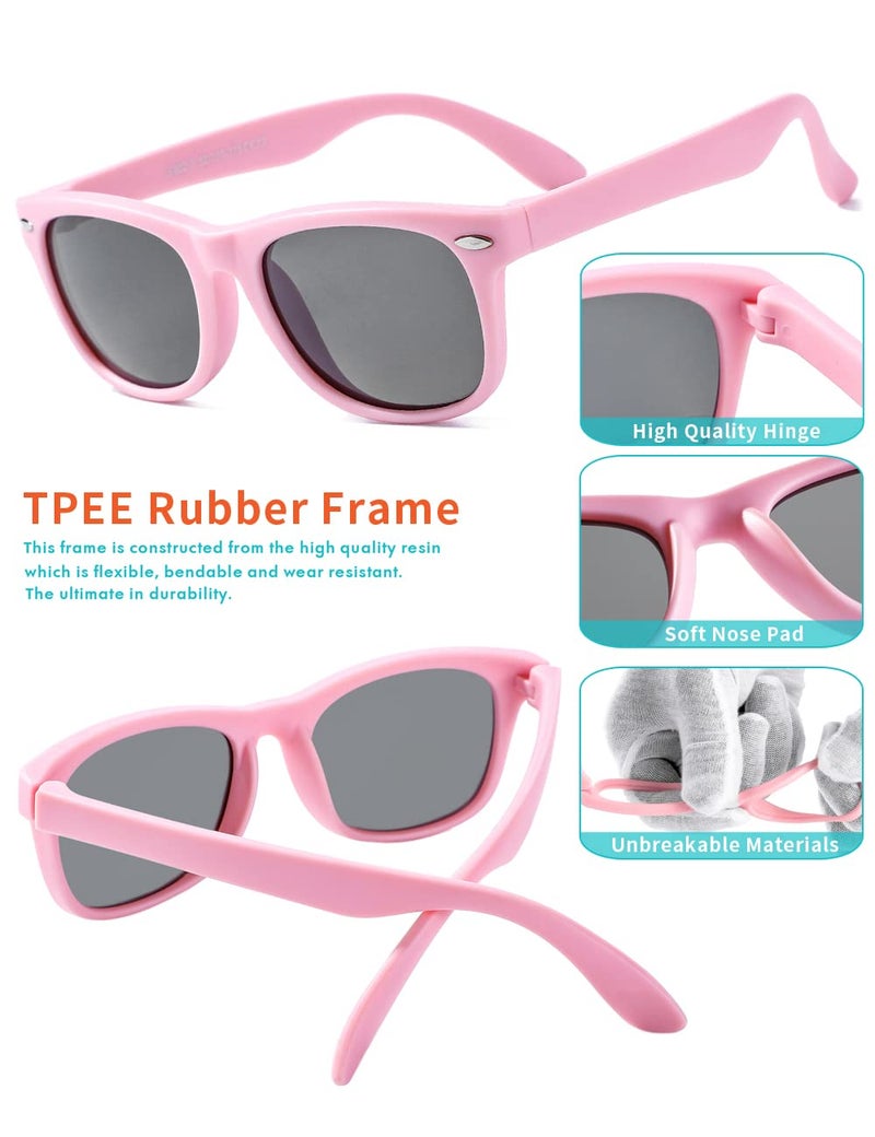 ROSSINI ROCF ROSSINI Flexible Kids Sunglasses Polarized Unbreakable Toddler Sun Glasses for Baby Boys and Girls UV400 with Case, Age 2-8 - Image 3