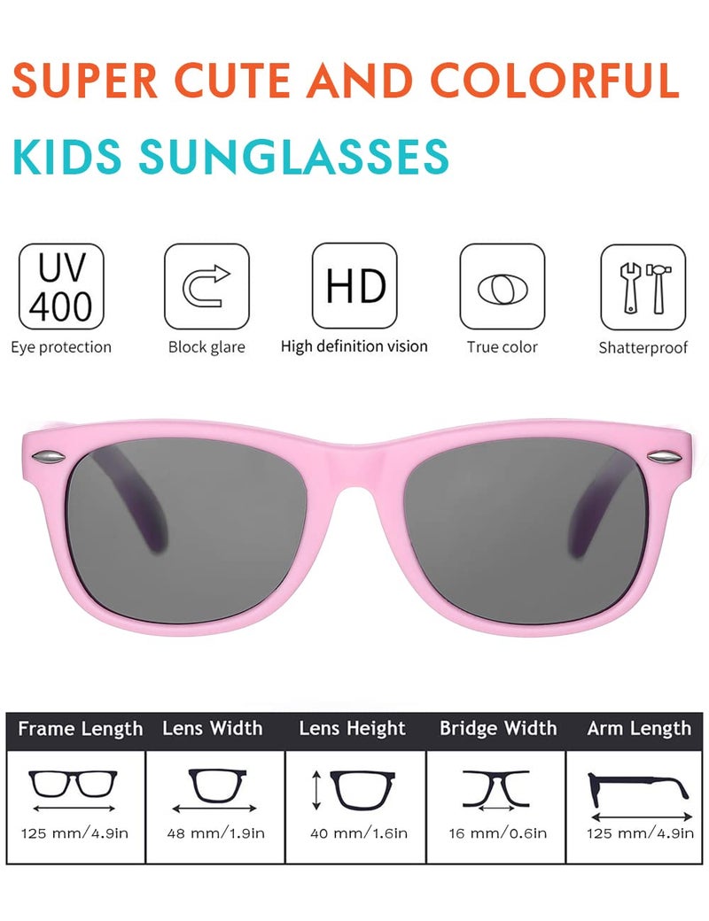 ROSSINI ROCF ROSSINI Flexible Kids Sunglasses Polarized Unbreakable Toddler Sun Glasses for Baby Boys and Girls UV400 with Case, Age 2-8 - Image 2