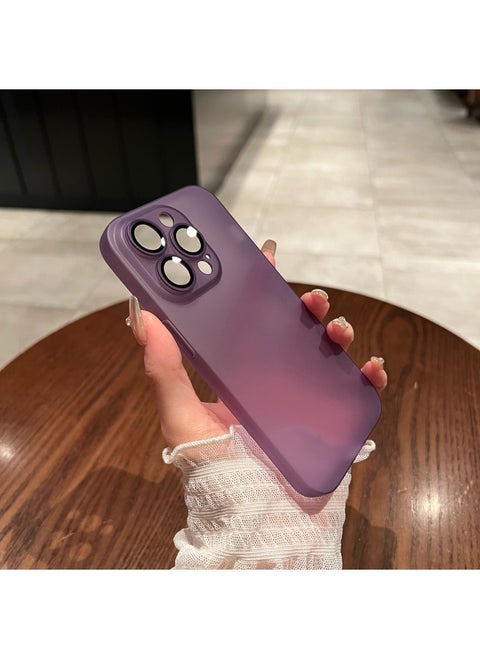 For IPhone15 Ultra-thin Frosted Phone Case Apple 16promax Advanced 14 Sense Protective Case 13 Simple-Color:Ultra-thin Matte Second Generation -with Lens Film-Applicable Model:iPhone12Pro