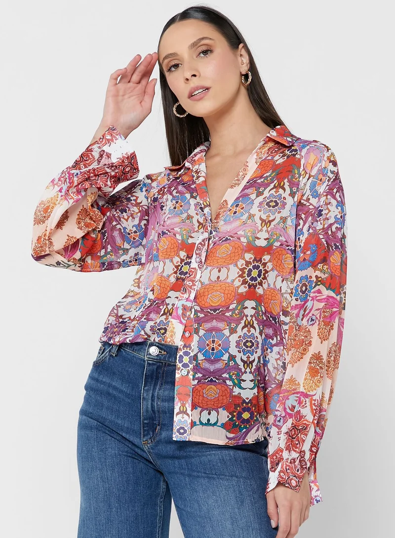 Never fully Dressed Oversized Printed Shirt