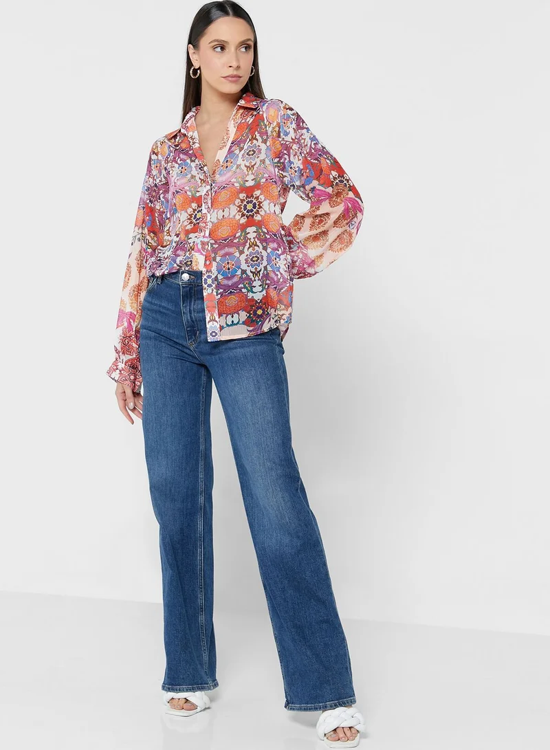 Never fully Dressed Oversized Printed Shirt
