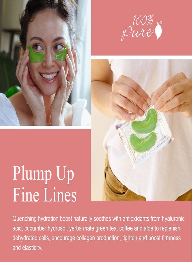 100 % Pure أقنعة Bright Eyes 100% نقية للعناية بالبشرة تحت العين - تنعيم التجاعيد وتجديد البشرة وتقليل الهالات السوداء والانتفاخ - لاصقات مرطبة ومغذية للعيون المتعبة وحقائب الصباح - نباتية - 1 عبوة - Image 4