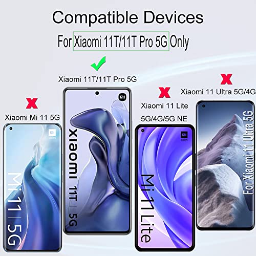 Ibywind Screen Protector For Xiaomi 11T/11T Pro(5G),with 2Pcs Tempered Glass,1Pc Camera Lens Protector,1Pc Backing Carbon Fiber Film [Fingerprint Reader,Easy to install] - Image 2