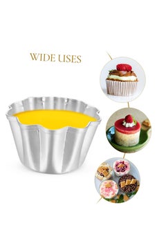 Y&D 12 Pcs Cake Mold Stencils for Cakes Baking Molds Egg Tart Molds Multi-use Muffin Cups Baking Tart Molds Pudding Molds for Steaming Cake Mould Mini Tart Shaper Small Pudding Molds  - Image 2